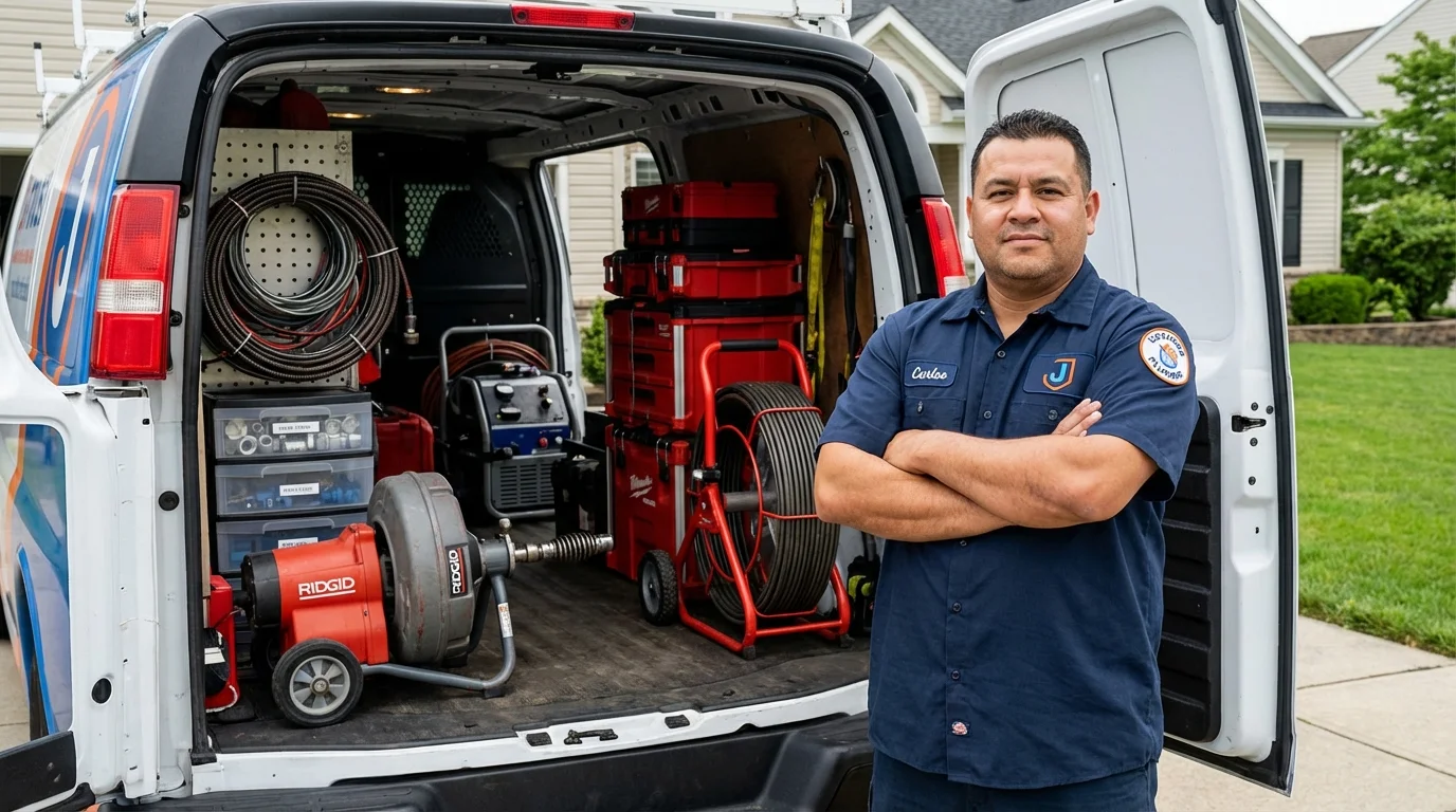 Professional drain cleaning equipment and Johns Plumbing LLC plumber in Rhinelander