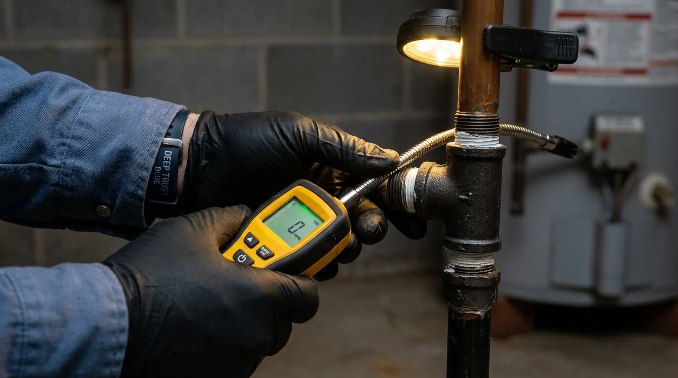 Gas leak detection with electronic sniffer by Johns Plumbing LLC in Rhinelander