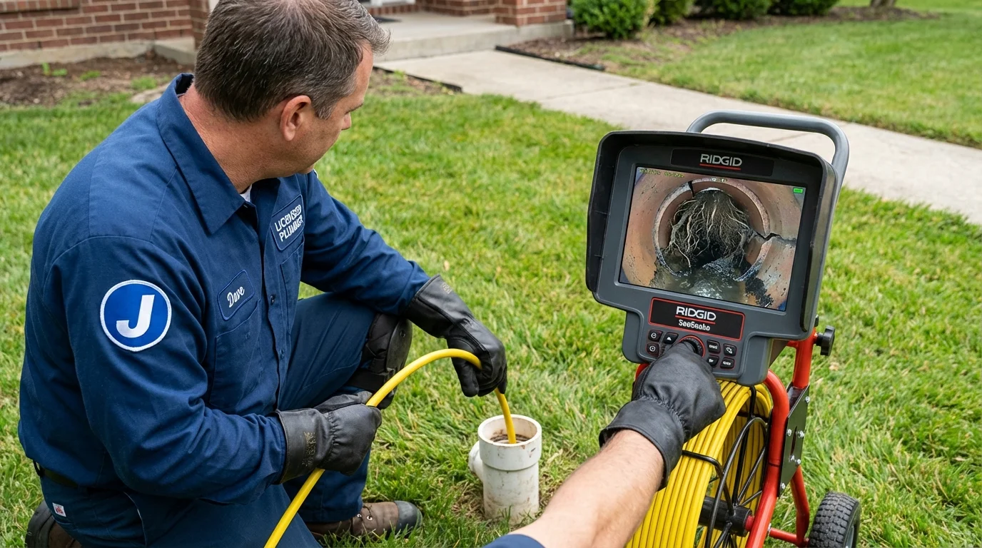 Sewer camera inspection being performed by Johns Plumbing LLC in Rhinelander